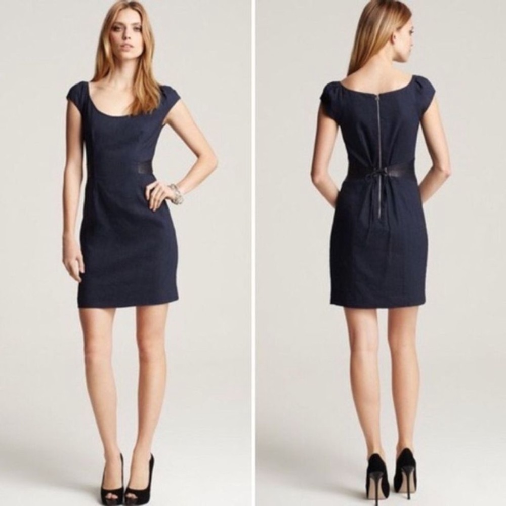 Rebecca Taylor navy linen corset dress, size 0